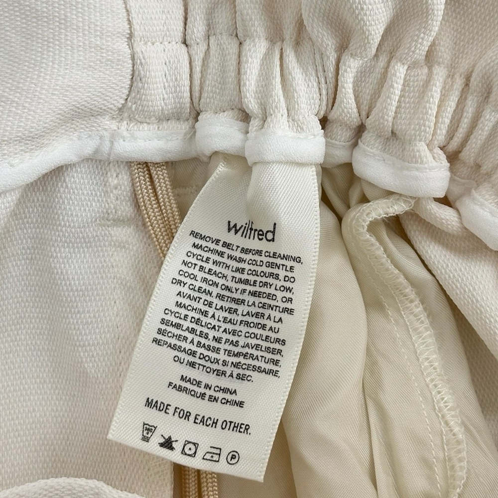 Aritzia Wilfred Paperbag Dress Shorts Womens 8 Ivory Waist High Rise City Work - Picture 5 of 6